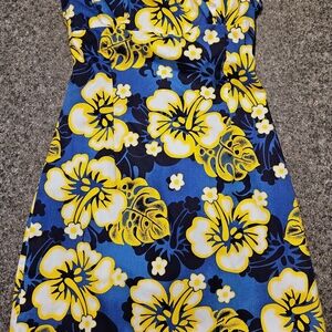 Hibiscus Hawaiian Cotton Reversible Mini Dress